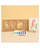 GUBBACHHI Animal Stencil Art & Craft Kit for Kids | Bengal Tiger, Indian Elephant, Indie Dog & Rooster MDF Stencils with Paints, Canvas Board & Easel | Creative Art & Craft Kit
