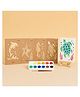 GUBBACHHI Sea Creatures Stencil Art & Craft Kit for Kids | Dolphin, Seahorse, Starfish & Olive Ridley Turtle MDF Stencils with Paints, Canvas Board & Easel | Art & Craft Kit | Age 510 Years