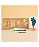GUBBACHHI Fruit Stencil Art & Craft Kit for Kids | Mango, Pomegranate, Papaya & Grapes MDF Stencils with Paints, Canvas Board & Easel | Creative Art & Craft Kit | Age 510 Years