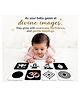 Jinglers 15cm 2 in 1 Blessings Vision High Contrast Flash Cards for New Born Baby 0 to 1 Years, Black & White Visual Stimulation, Newborn Baby Gift 0-12 Months Black & White Cards