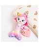 Jinglers 5 in 1 Pink Mermaid Rattle Set for Babies with Teether, Crinkle Ears & Squeaky Handle | Good for Baby's Senses Stimulation | Gift Toys for 6 Month Old Baby | 3 Month Baby Toy Newborn-Pink