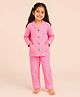 TIPPY TOP Cotton Woven Full Sleeves Gingham Checked Coordinating Shirt & Pajama Night Suit - Pink & White