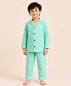 TIPPY TOP Cotton Woven Full Sleeves Gingham Checked Coordinating Shirt & Pajama Night Suit - Green & White