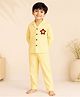 TIPPY TOP Pure Cotton Woven Full Sleeves Star Patch Detailed & Coordinating Striped Shirt & Pajama Night Suit - Yellow