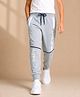 Nino Togs Cotton Looper Knit Level Up Text Printed Joggers - Grey