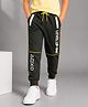 Nino Togs Cotton Looper Knit Level Up Text Printed Joggers - Olive