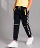 Nino Togs Cotton Looper Knit Super Gamer Text Printed Joggers - Black