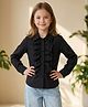 Cutiekins Woven Full Sleeves Frill Detailed Shirt Style Top - Black