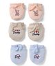 Simply Interlock Knit Mittens with I Love Daddy Text Print Pack of 3 - Beige, Sky Blue, Peach