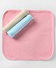 Simply Terry Knit Solid Hand & Face Towels Pack of 3 - Aqua Blue Cream Pink