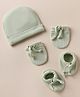 Simply Waffle Cap, Mitten & Booties Mint 3-6m (S) Unisex