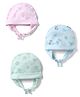 Simply Interlock Knit Caps with Lion Rocket Robot Print Pack of 3 Aqua Mint Pink - Diameter 15 cm