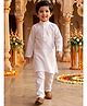 AJ Dezines Cotton Woven Full Sleeves Solid Kurta Pyjama Set - White