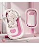 StarAndDaisy Bath Tub for Baby Foldable Bath tub for Kids with Cushion - Space Saving Design - Newborn Baby Folding Bathing Tub Girls & Boys - Easy to Store-Pink