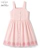 Arias 100% Cotton Woven Dress with Sleeveless and Floral Embroidery in Pink for 2-3 Years