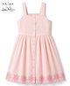 Arias 100% Cotton Woven Dress with Sleeveless and Floral Embroidery in Pink for 6-7 Years