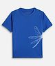 chuckleberrie Cotton Knit Half Sleeves Dragonfly Printed Tee - Blue