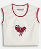 chuckleberrie Cotton Knit Sleeveless Moth Embroidered Tank Top - White