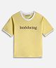 chuckleberrie Cotton Knit Half Sleeves Introducing Text Printed Tee - Yellow