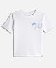 chuckleberrie Cotton Knit Half Sleeves Fast Food Printed Oversized Tee - White