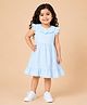 Kidbea Cotton Woven Frill Sleeves Solid Dress - Blue