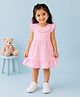 Kidbea Cotton Woven Frill Sleeves Solid Dress - Pink