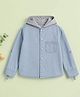 Kidbea Denim Woven Full Sleeves Washed Hooded Shirt - Blue