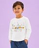Kidbea Cotton Knit Full Sleeves Paws Printed Sweatshirts - Cream