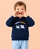Kidbea Cotton Knit Full Sleeves Puppy Printed Hooded Sweatshirts - Navy Blue