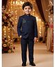 Rikidoos Cotton Woven Full Sleeves Jodhapuri Coat & Pant Set - Navy Blue