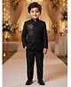 Rikidoos Cotton Woven Full Sleeves Embellished Jodhapuri Coat With Pant - Black