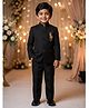 Rikidoos Cotton Woven Full Sleeves With Horse Embroidery Jodhapuri Coat With Pant - Black