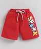 Kidcity Sinker Knit Shark Text Printed Shorts - Red
