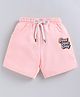 Kidcity Cotton Sinker Knit Good Vibes Only Text Printed Shorts - Baby Pink