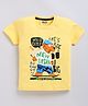 Kidcity Cotton Knit Half Sleeves Bear Printed Tee - Yellow