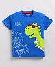 Kidcity Cotton Knit Half Sleeves Dinosaur Printed Tee - Royal Blue