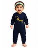 BLUSHES 100% Cotton Knit Independence Day Theme Full Sleeves Vande Mataram Text Printed Romper - Navy Blue