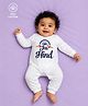 BLUSHES 100% Cotton Knit Independence Day Theme Full Sleeves Jai Hind Text Printed Romper - White