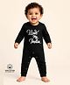 BLUSHES 100% Cotton Knit Independence Day Theme Full Sleeves I Love My India Text Printed Romper - Black