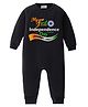 BLUSHES 100% Cotton Knit Independence Day Theme Full Sleeves My First Independence Day Text Printed Romper - Black