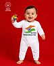 BLUSHES 100% Cotton Knit Independence Day Theme Full Sleeves My First Independence Day Text Printed Romper - White