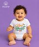BLUSHES 100% Cotton Knit Independence Day Theme Half Sleeves Mera Bharat Text Printed Onesie - White
