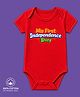 BLUSHES 100% Cotton Knit Independence Day Theme Half Sleeves My First Independence Day Text Printed Onesie - Red