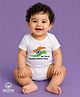 BLUSHES 100% Cotton Knit Independence Day Theme Half Sleeves My First Independence Day Text Printed Onesie - White