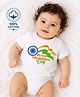 BLUSHES 100% Cotton Knit Independence Day Theme Half Sleeves My First Independence Day Text Printed Tee - White
