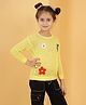 JoE Hazel Knit Full Sleeves Floral Designed Sweater - Yellow