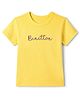 UCB 100% Cotton Knit Round Neck T-Shirts with Half Sleeves and Benetton Embroidery - Light Yellow