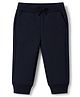 UCB Knit Full Length Solid Lounge Pant With Text Print in Navy Blue