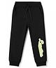 UCB Cotton Mixes Knit Regular Fit Full Length Lounge Pants with Benetton Print - Black