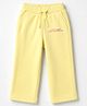 UCB Cotton Mixes Knit Full Length Lounge Pant Regular Fit Solid with Slogan Print - Yellow